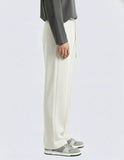 Men’s Pintuck Wide-Leg White Track