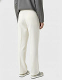Men’s Pintuck Wide-Leg White Track