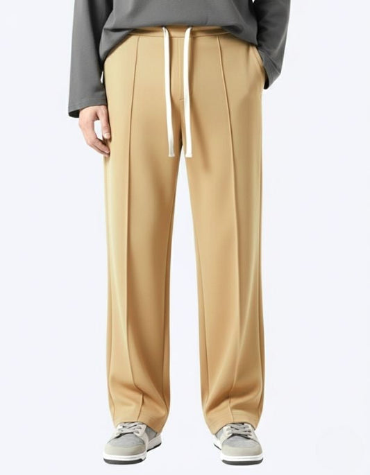Men’s Pintuck Wide-Leg Camel Track
