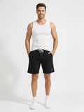 Men’s Classic Waffle Knit Comfort Shorts ( BLACK )