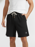Men’s Classic Waffle Knit Comfort Shorts ( BLACK )