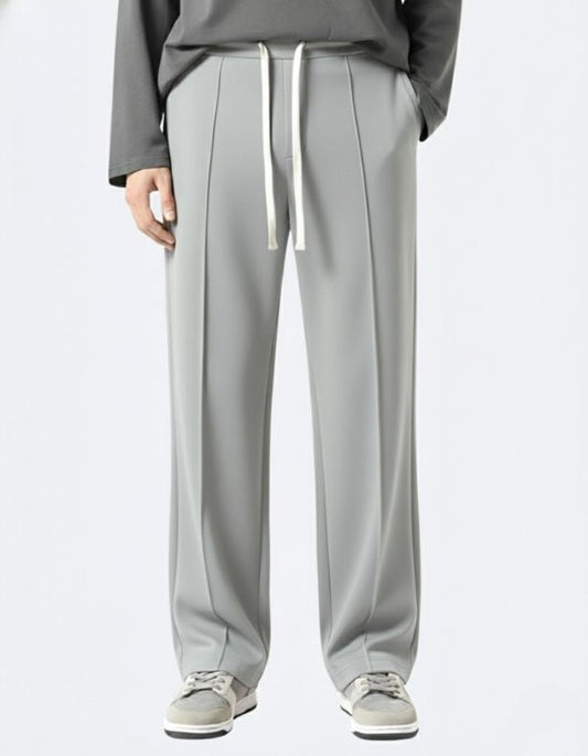 Men’s Pintuck Wide-Leg Grey Track