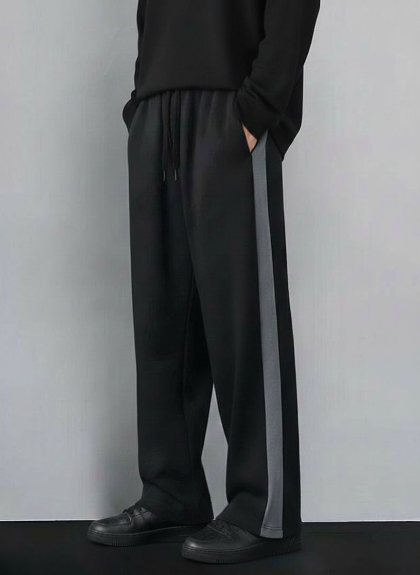 Urban Relaxed-Fit Side Panel Black-Grey Track