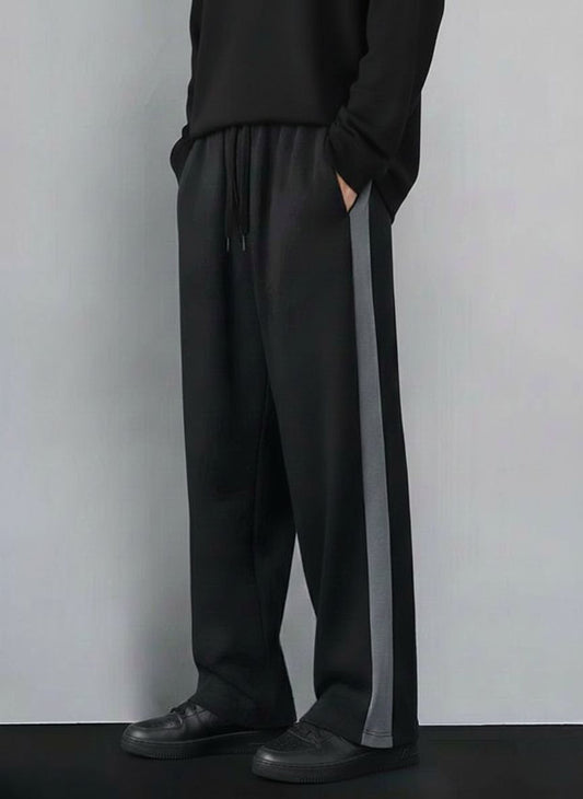 Urban Relaxed-Fit Side Panel Black-Grey Track