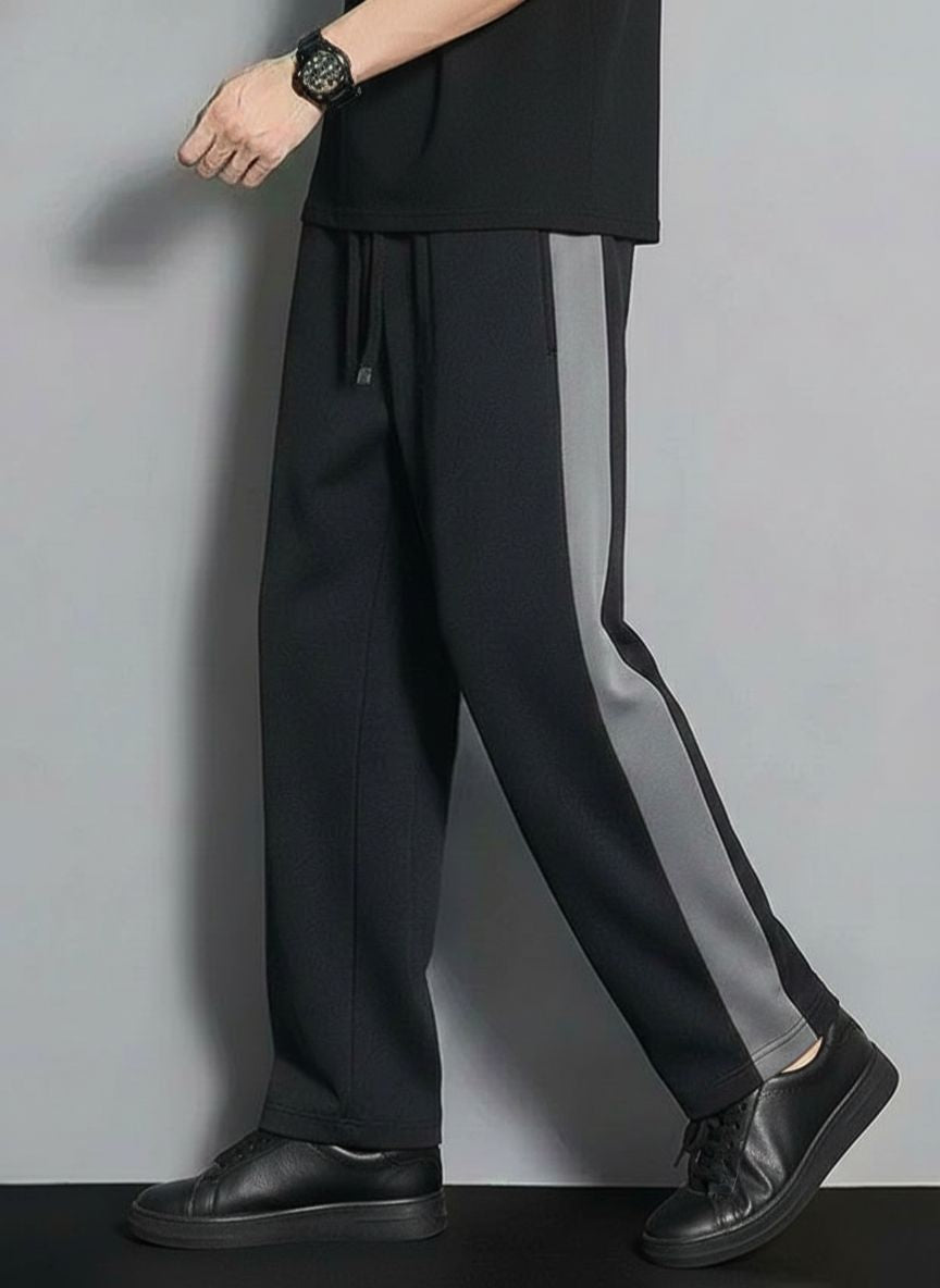 Urban Relaxed-Fit Side Panel Black-Grey Track