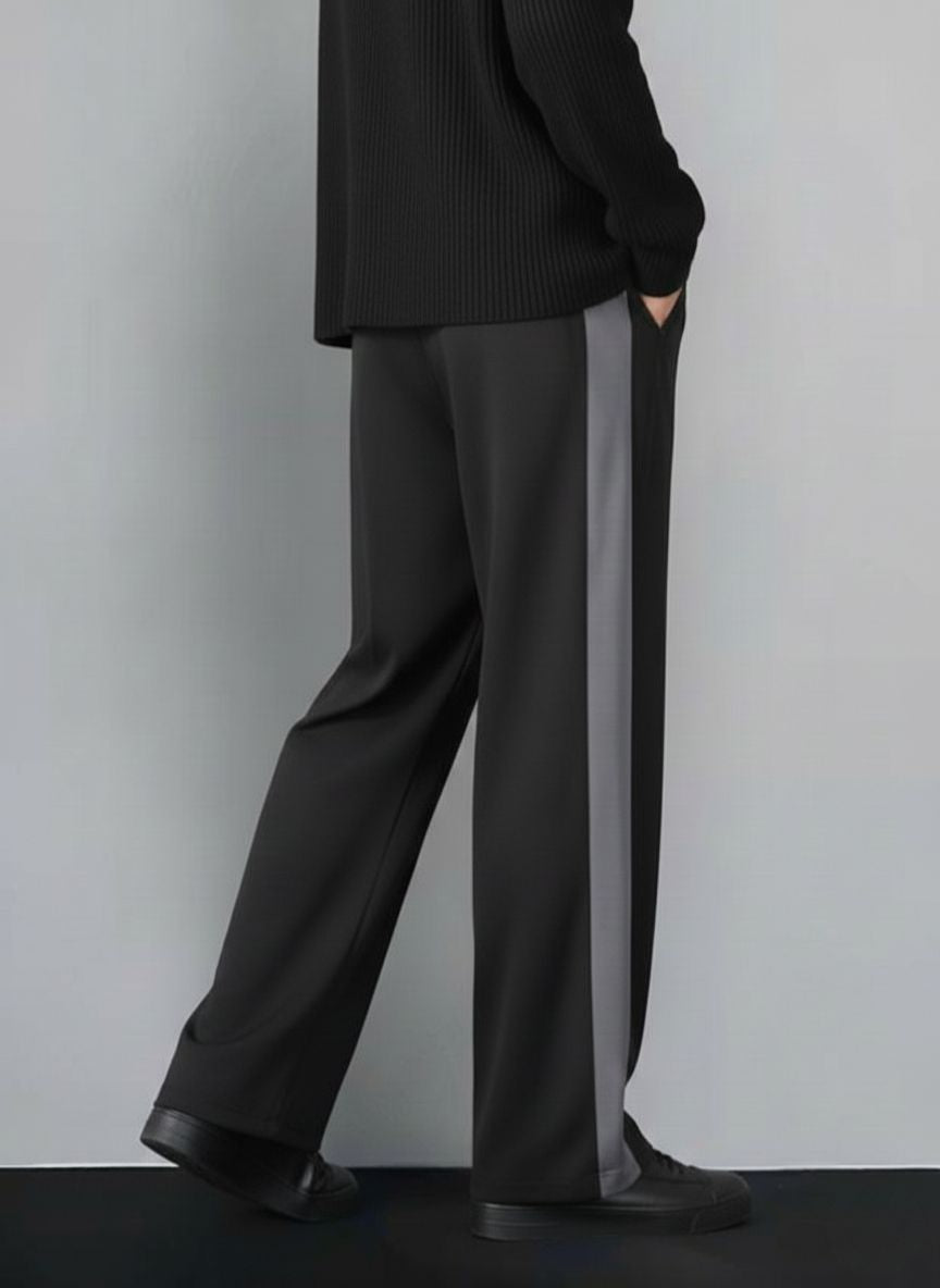 Urban Relaxed-Fit Side Panel Black-Grey Track