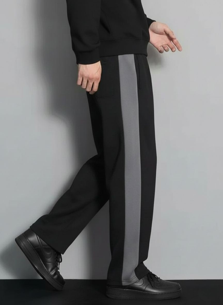 Urban Relaxed-Fit Side Panel Black-Grey Track