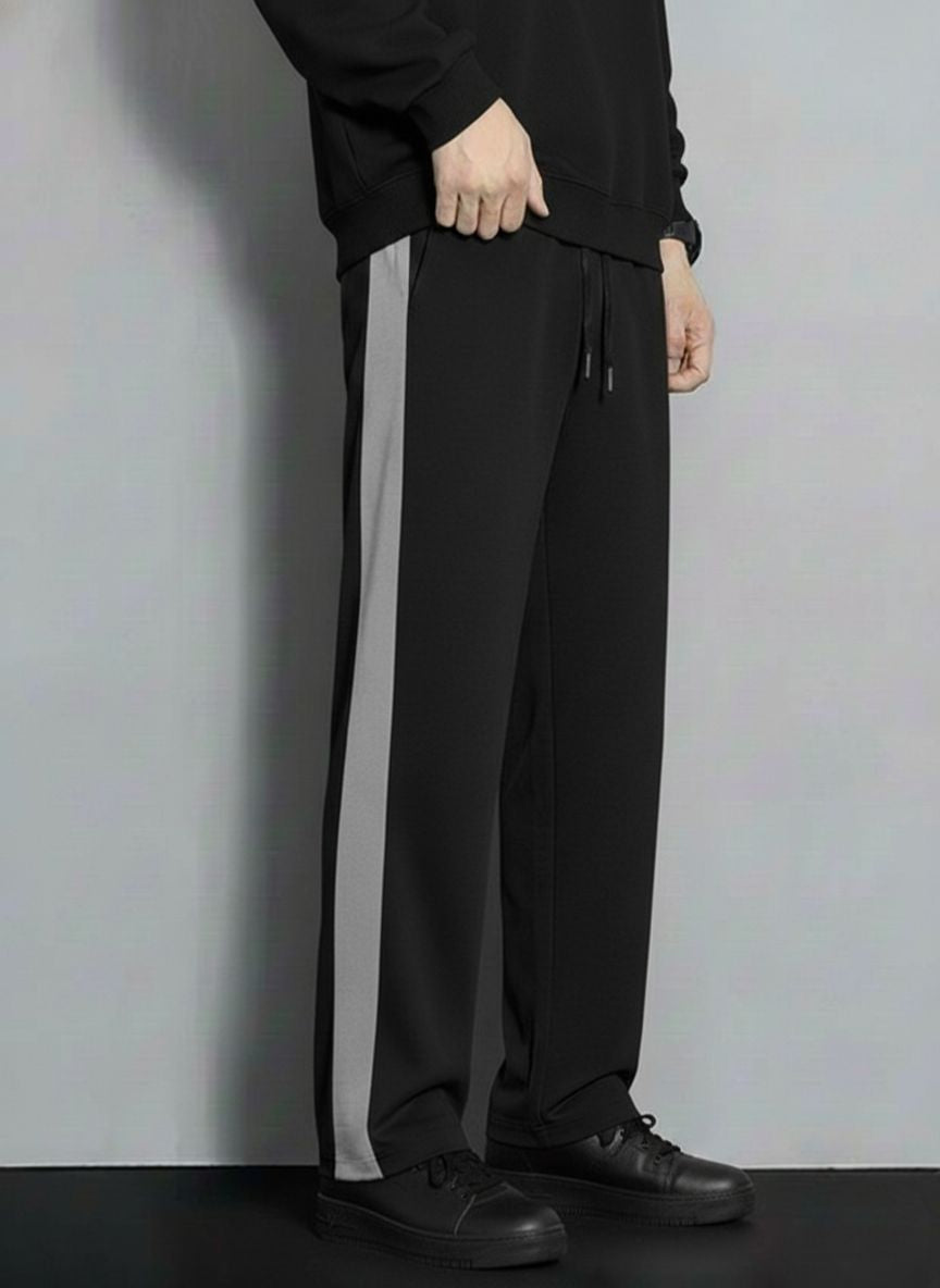 Urban Relaxed-Fit Side Panel Black-Grey Track